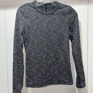Lululemon Kitsilano Coco Pique Black White Fitted Long Sleeve 6